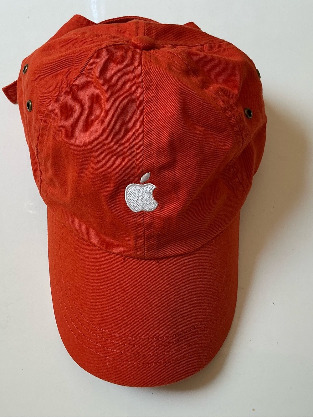 Apple Red Baseball Cap with White Embroidered Logo